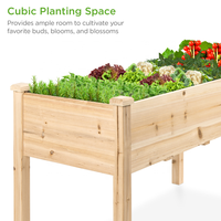 Jardinière en bois naturel pour l'extérieur, utilisation domestique, bac à plantes surélevé en bois pour pot de fleurs et jardinières
