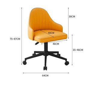 WDY Low <strong>Back</strong> PU Leather Swivel Computer Desk Task and Office <strong>Chair</strong> Mid <strong>Back</strong> <strong>Vanity</strong> <strong>Chair</strong> for Makeup Room - Product Image 6
