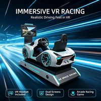 Machine d'arcade 9D VR Space Racing à mouvement dynamique avec structure métallique pour centres de jeux et centres commerciaux, prise en charge de l'anglais