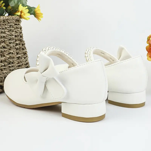 Chaussures de princesse pour filles en gros, chaussures élégantes à nœud argenté pour enfants, chaussures de danse - Product Image 5