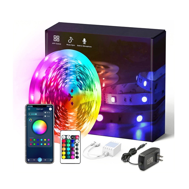 5V-18D-10M RGB 5050 Mood Color Changing Music Sync Ambient Home for App Control Copper IP20 LED Strip Light