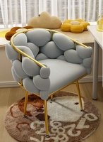 Chaise de salon, de restaurant, de manucure, de maquillage et de salle à manger, nouvelle conception, durable, en velours beige, capitonnée, moderne, minimaliste, avec cadre en fer