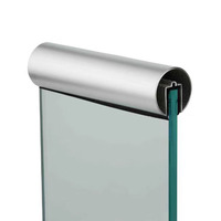 Mains courantes en verre profilées pour balustrade en aluminium extrudé avec revêtement en poudre pour l'extérieur