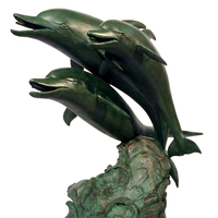 Nouvelle statue de dauphin en bronze coulé, design moderne et de haute qualité