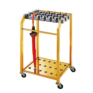 Soporte para paraguas con cerradura, 36 piezas, dorado, moderno, para vestíbulo de hotel y campo de golf - Product Image 1