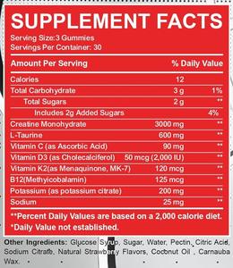 Caramelle gommose alla creatina monoidrato 3000mg di aumento di peso e caramelle alla creatina Pre allenamento - Product Image 5