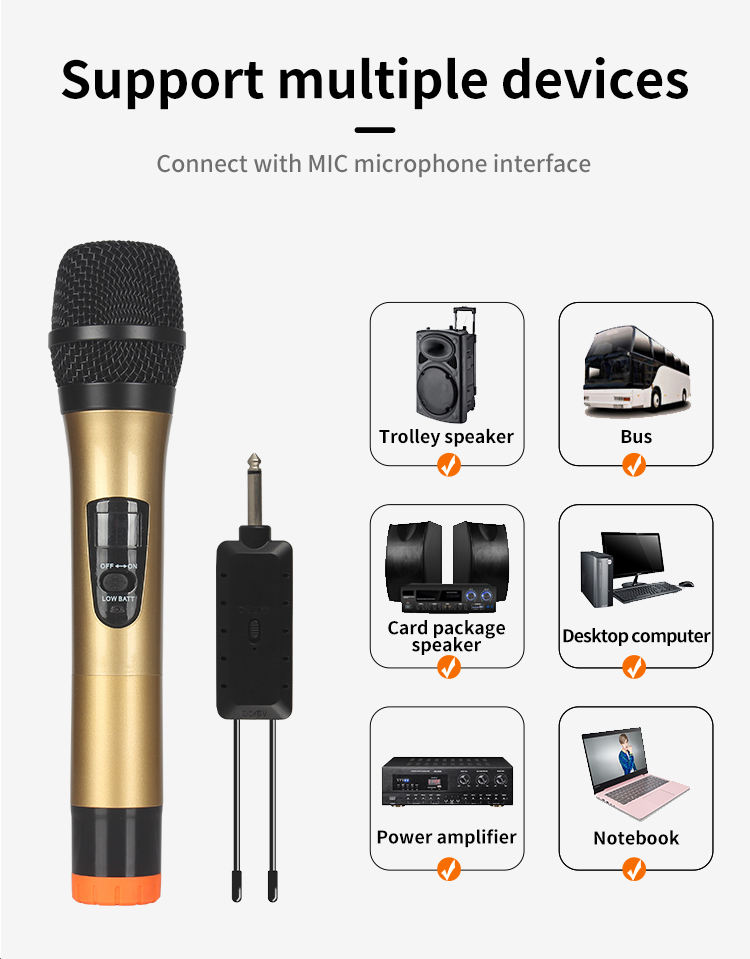 E8 Wireless Microphone 2 Channels UHF Professional Handheld Mic Micphone Micro Phone For Karaoke Meeting 50 Meters Sing Song KTV