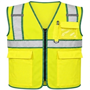 เสื้อกั๊กนิรภัยสะท้อนแสงสีเขียวสำหรับงานก่อสร้างและอุตสาหกรรม ผลิตแบบ OEM/ODM ขายส่งสำหรับทุกเพศ - Product Image 4
