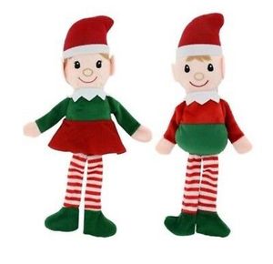 Dễ thương giáng sinh ELF nhồi bông đồ chơi màu đỏ và màu xanh lá cây hành động hình ELF món quà giáng sinh trang trí thiết kế và tùy chỉnh sản xuất sang trọng - Product Image 1