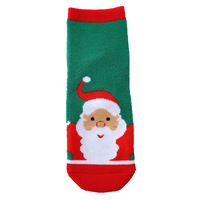 Chaussettes d'hiver mi-mollet pour enfants, motif Noël, épaisses, en tissu éponge rouge, dessin animé, chaudes, mignonnes, antibactériennes, respirantes, pour garçons, filles et bébés