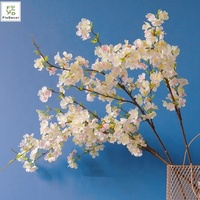Usine Vente Chaude En Gros Soie Artificielle Rose Clair Blanc Fleur De Cerisier Fleur De Mariage Fausses Fleurs Branches