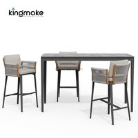 Ensemble de mobilier d'extérieur résistant aux UV, table et chaises de bar imperméables pour hôtel, café, cantine, resort, jardin, terrasse