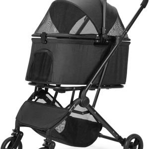 3 में 1 पालतू स्टूलर डिचचटेबल टेबल 4 पहियों बिल्लियों छोटे और मध्यम कुत्तों की ट्रॉली गाड़ी दिखाई देने वाली गाड़ी - Product Image 1