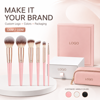 Kit de pinceaux de maquillage cosmétiques avec logo personnalisé, 30 pièces, pinceaux à paupières et à joues en poils synthétiques doux, tube en aluminium, manche en plastique