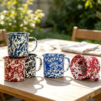 Mug en émail de porcelaine personnalisé avec logo, pour café, thé et autres boissons, idéal pour le camping et les activités de plein air – Spécial Marché Coréen