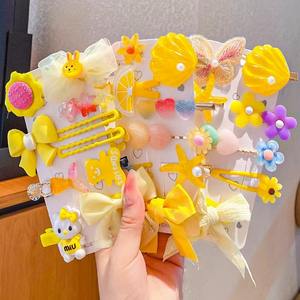 FanYue C11 kart paketi 9 adet/takım çocuk kızlar için saç tokası sevimli meyve klip pembe sarı kelebek klip seti 2024 yeni varış - Product Image 3