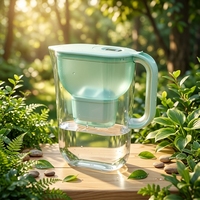 Carafe filtrante à eau certifiée NSF 42, capacité 10 tasses, avec filtres à charbon actif, réduit le chlore et les métaux lourds, améliore le goût et l'odeur.