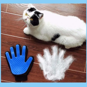 Gants de toilettage pour chat bleus, pour main gauche et droite, en velours, pour l'élimination des poils, essentiels pour chiens et chats - Product Image 4
