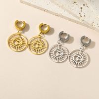 Boucles d'oreilles pendantes Myshape OM avec symbole Ohm, breloque soleil, en acier inoxydable, bijoux de yoga hindou