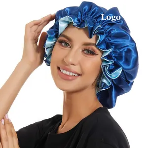 Best Selling Silk Bonnet With Custom Logo Reversible Satin Bonnet Customized Mommy And Me Headbands And Hair Bonnets