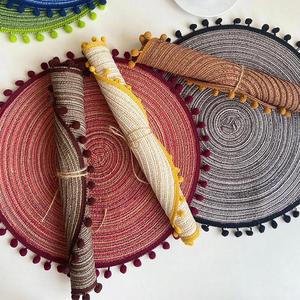 Pp Woven Placemats <b>Round</b> Shape Home Decoration Anti-Slip Washable <b>Table</b> Mats High Quality Placemat - Product Image 4