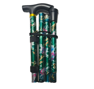 Bastón telescópico plegable de aluminio de 4 secciones, bastón de senderismo con luz Led para personas mayores - Product Image 1