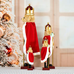 Pil Çalıştırmalı Peluş Ayı Pelerinli Kral Ayı Plastik Fındıkkıran Festival İçin Led Işıklı Müzikli - Product Image 4