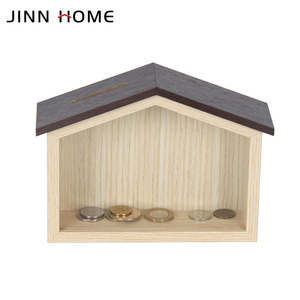 Salvadanaio in legno salvadanaio a forma di <span class=keywords><strong>casa</strong></span> retrò salvadanaio salvadanaio in legno creativo giocattolo regalo di compleanno per bambini - Product Image 2