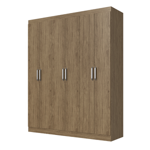 Armario de Estilo Moderno ESSENTIAL de 6 Puertas y 2 Cajones, Mueble de Dormitorio para el Hogar, Aglomerado de Madera, Color Madera, Diseño Superior Brasileño, Cerámica - Product Image 2
