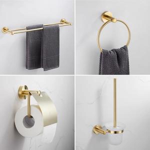 Ensemble de porte-serviettes de salle de bain Standard Pa, en acier inoxydable 304, matériel de rangement mural à double couche pour salles de bain d'hôtel - Product Image 5
