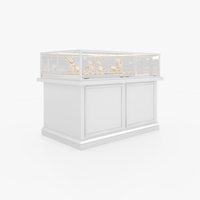 Conception de clé de serrure de kiosque moderne d'excellente qualité vitrine en verre de bijoux d'affichage prêt à l'emploi avec projecteurs