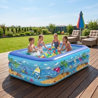Piscine Gonflable Rectangulaire en PVC Écologique Portable pour Tous Âges, Conception Épaissie 0,25 mm, Idéale pour l'Export