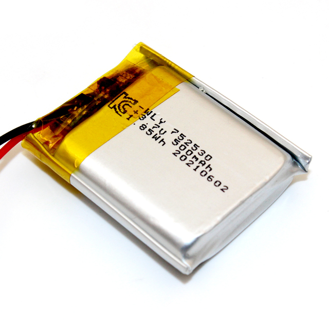 WLY Customized Rechargeable 752530 3.7v 500mAh Li-ion Polymer Battery for Headset Smart Watch