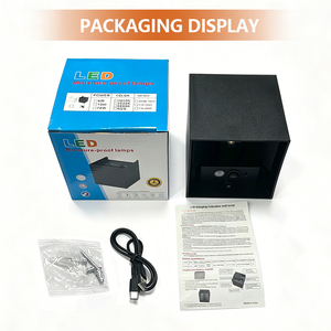 Lampada da <span class=keywords><strong>Parete</strong></span> Quadrata EGH con Sensore di Movimento PIR, Luce <span class=keywords><strong>LED</strong></span> Attivata dal Movimento per Giardino, Prato, Corridoio, Montaggio a <span class=keywords><strong>Parete</strong></span>, Moderna in ABS Nero - Product Image 4