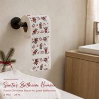 Papier toilette de Noël Santa en bambou, 2 plis, 25 m, rouleau de papier toilette imprimé fantaisie amusant