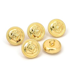 Golden Round Metal Shank <b>Buttons</b> with Embossed Logo Classic Style for Uniforms and Formal Wear - Product Image 4