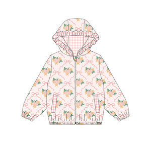 Sudadera con capucha y cremallera de calabaza para niñas pequeñas, estilo boutique, nueva moda, ropa infantil al por mayor, ropa de otoño de fábrica para niños - Product Image 5