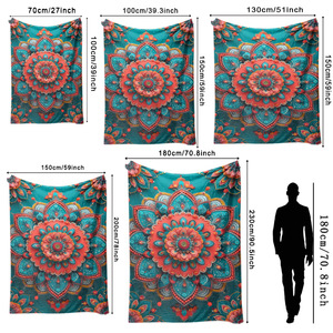 Couverture en flanelle Mandala, couverture de canapé, couverture de sieste, résistante à la décoloration, légère, pour la chaleur hivernale, impression personnalisée OEM ODM - Product Image 6