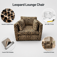 Fauteuil en velours imprimé léopard de luxe maximaliste – Pièce maîtresse pour hall d'hôtel et salon de boutique