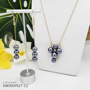 Hawaiian Pearl Necklace Earring Set Fashion Pearl Pendant Necklace For Women