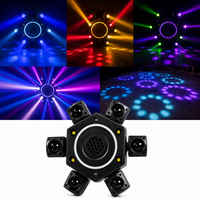 Luz LED de efecto láser estroboscópico DMX giratoria RGBW 4 en 1 de 6 brazos para escenario, DJ, bar, discoteca, fiesta, hogar