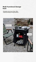 Armoire de rangement et d'organisation pliable pour le camping en plein air, table et armoire en aluminium portables et polyvalentes pour le camping