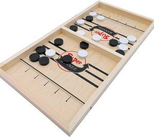 ของเล่นฟาสต์สลิงพัค โต๊ะฮอกกี้ เกมส์ครอบครัวและเพื่อนๆ เกมส์เสริมทักษะ เกมส์ต่อสู้บนโต๊ะแสนสนุก เกมส์กลยุทธ์บนกระดานไม้ WEI - Product Image 1