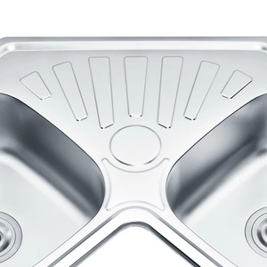 <span class=keywords><strong>Fregadero</strong></span> de cocina de acero inoxidable con forma de mariposa, diseño especial, 2 cuencos, <span class=keywords><strong>1</strong></span> desagüe, 7878 - Product Image 3
