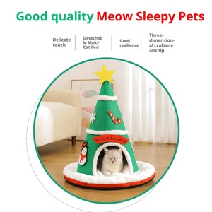 <strong>2026</strong> New Cat Bed Christmas Tree Cat <strong>Tent</strong> House Self-Warming 2 in 1 Removable Comfortable Triangle <strong>Pet</strong> Teepee Xmas Dog Cave - Product Image 2