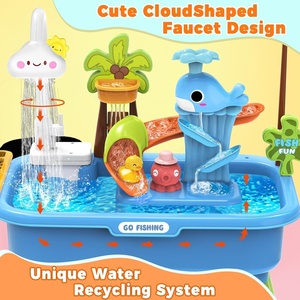 <span class=keywords><strong>Table</strong></span> d'<span class=keywords><strong>eau</strong></span> en plastique pour tout-petits de 2 à 4 ans avec pompe à <span class=keywords><strong>eau</strong></span> électrique, bac à sable et robinet coulissant - Jouet sensoriel - Product Image 4