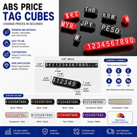 Cubes d'étiquettes de prix ABS, étiquettes numériques interchangeables, symboles de devises de couleur personnalisée, marqueurs d'affichage pour magasins de détail et de bijouterie, vente en gros