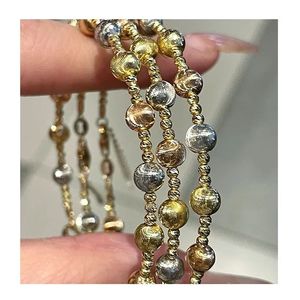 Xinfly - Pulsera de Cadena con Cuentas de Oro Amarillo de 18K, Diseño Moderno y Elegante para Mujer, Joyería Fina al por Mayor - Product Image 1