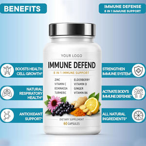 Complément alimentaire Natural Immune Defend 8 1 capsules, zinc, <span class=keywords><strong>vitamine</strong></span> C, soutient le système immunitaire, <span class=keywords><strong>bienfaits</strong></span> antioxydants, 60 capsules, GMP - Product Image 3