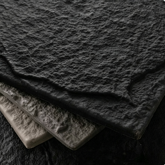 3D Black Slate Stone Texture Photo Background Board, Professional Rock Backdrop for Live Broadcast Shooting